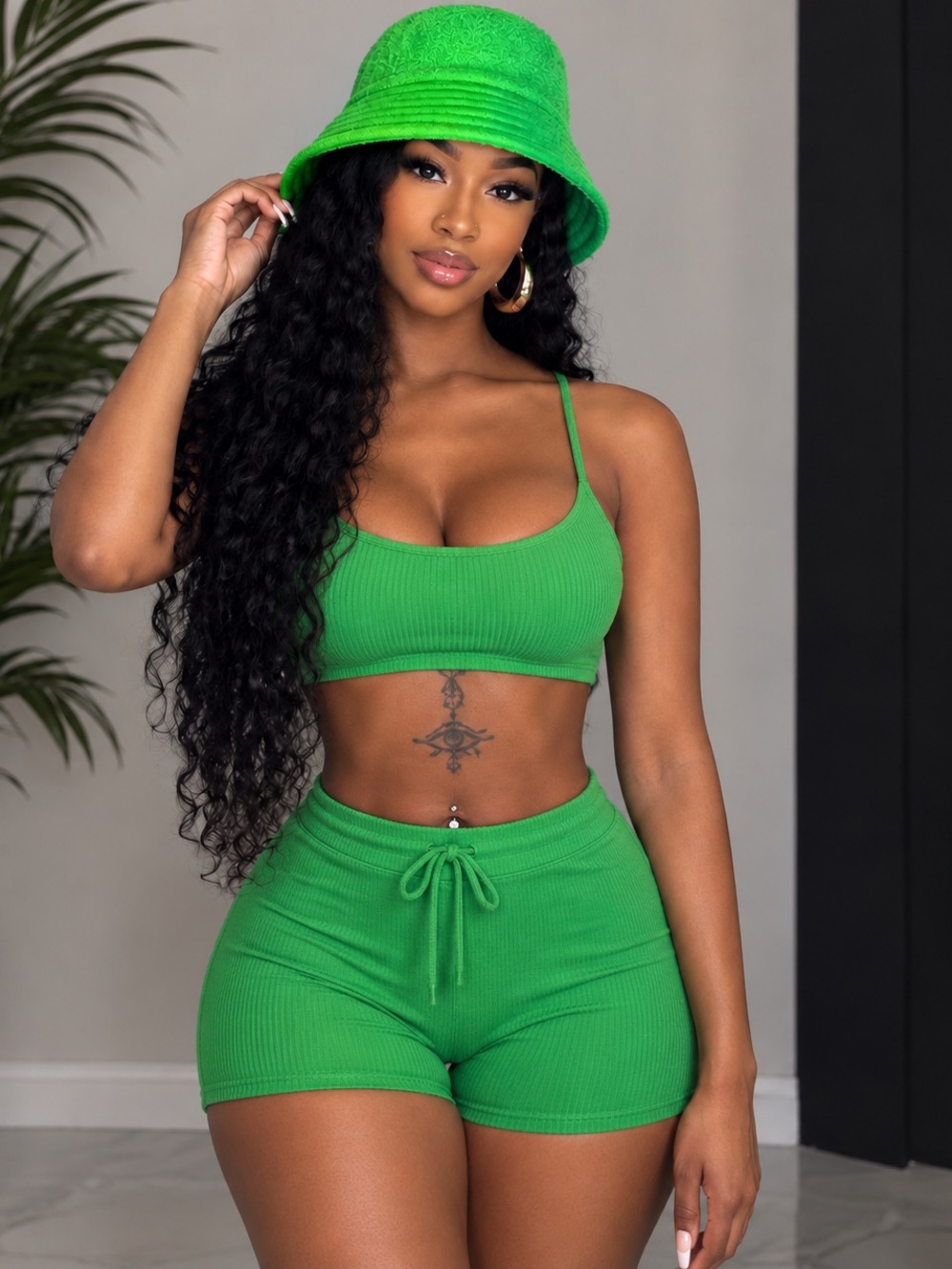 Green Sun and Moon Bucket Hat